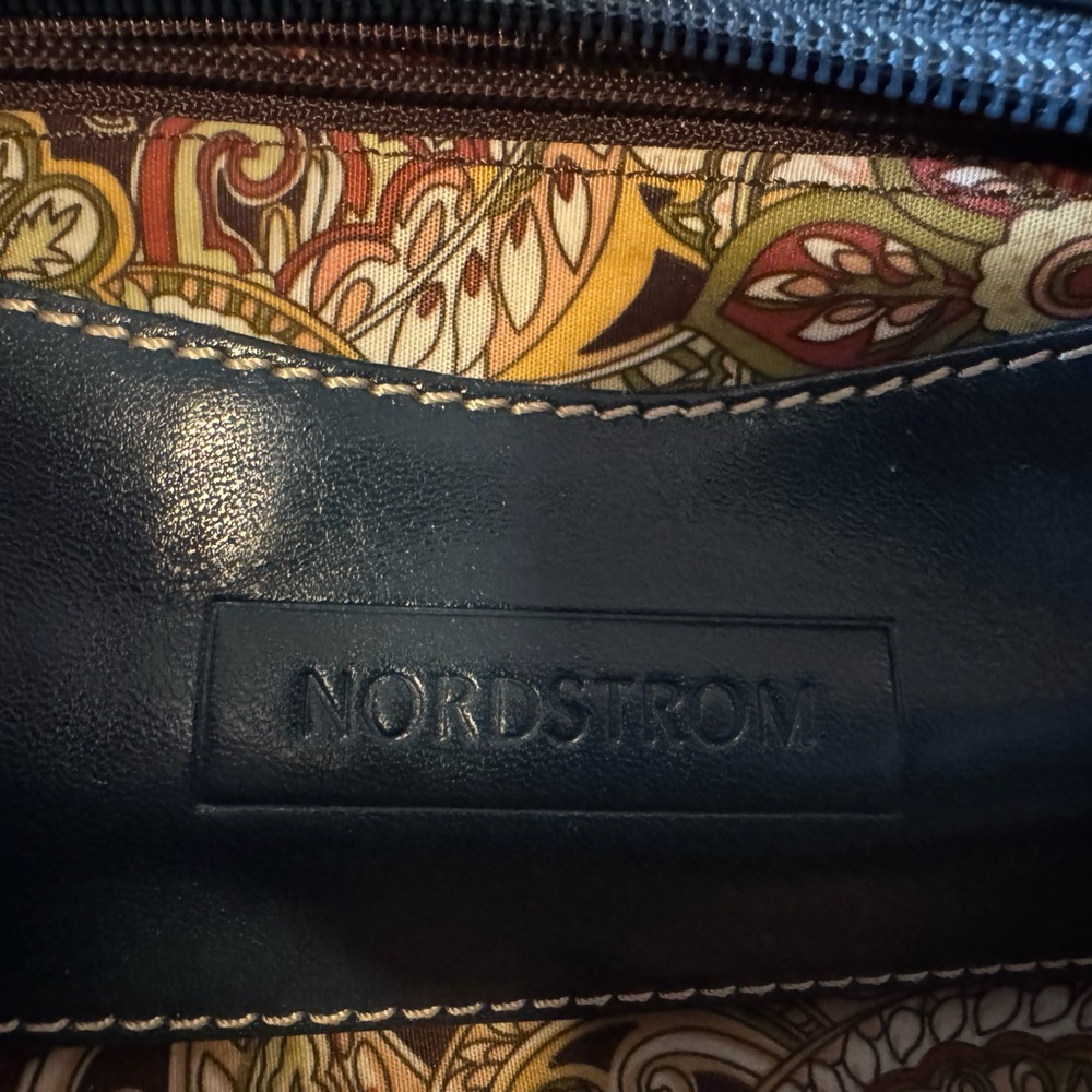 Nordstrom Dark Blue Leather Shoulder Bag - Picture 2 of 10